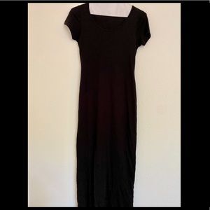Black midi slit dress